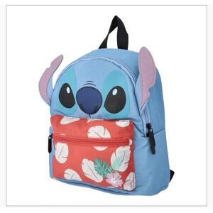 Disney Stitch Decorative 3D Mini Backpack 11.5”blue Shoulder Strap Adjustable